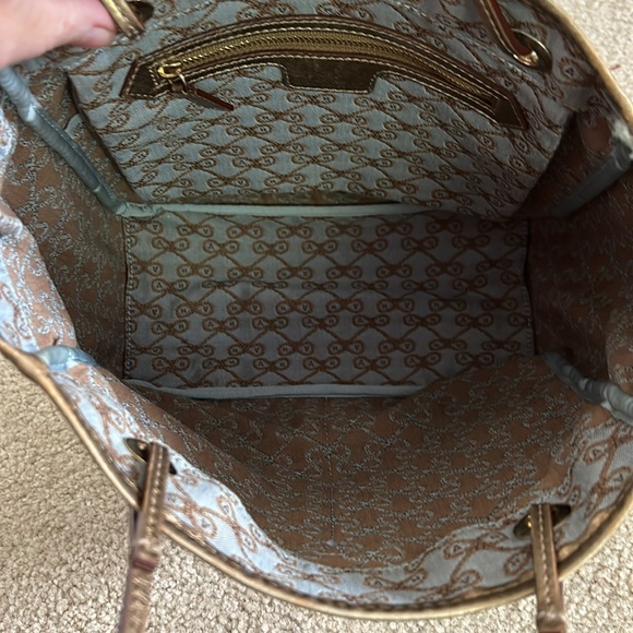 Anya Hindmarch Gray/Gold Fabric/Leather Tote - Picture 9 of 15